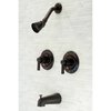 Kingston Brass KB665NDL Two-Handle Tub and Shower Faucet with Volume Control, Oil Rubbed Bronze KB665NDL